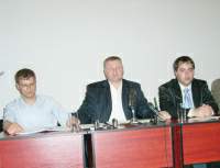 Юрій Каленський та Олександр Долбієв під час прес-конференції